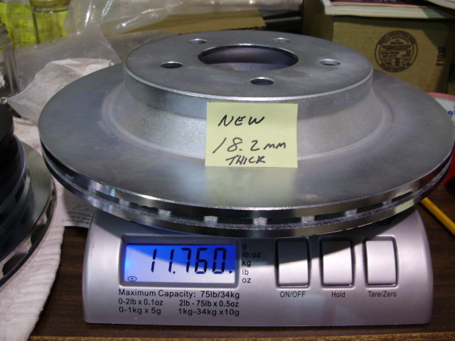 OEM rear rotor weight - 11.76 lbs