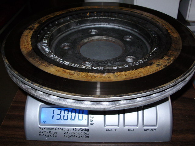 S-197 Rear OEM rotor weight